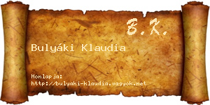 Bulyáki Klaudia névjegykártya