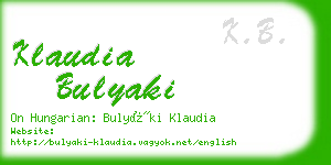 klaudia bulyaki business card